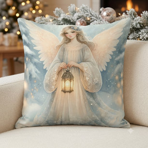 Coussin Lanterne céleste d'ange d'hiver de grâce