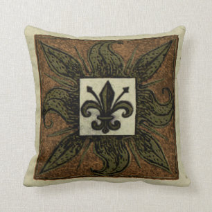 Coussin L'antiquité a couvert de tuiles Fleur de Lis