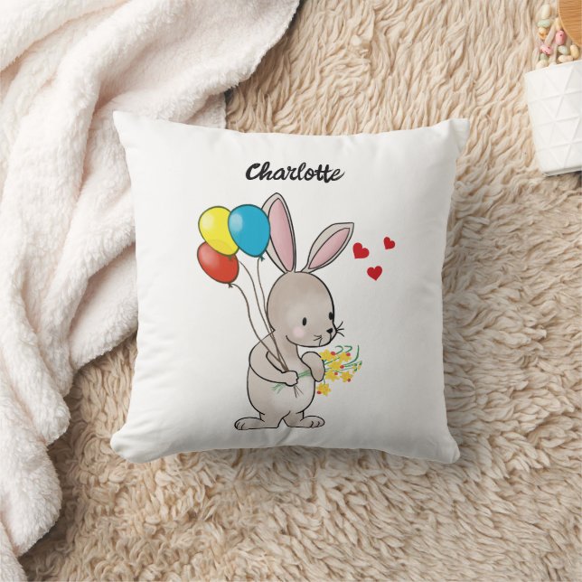 Coussin "Lapin avec ballons" (Couverture)