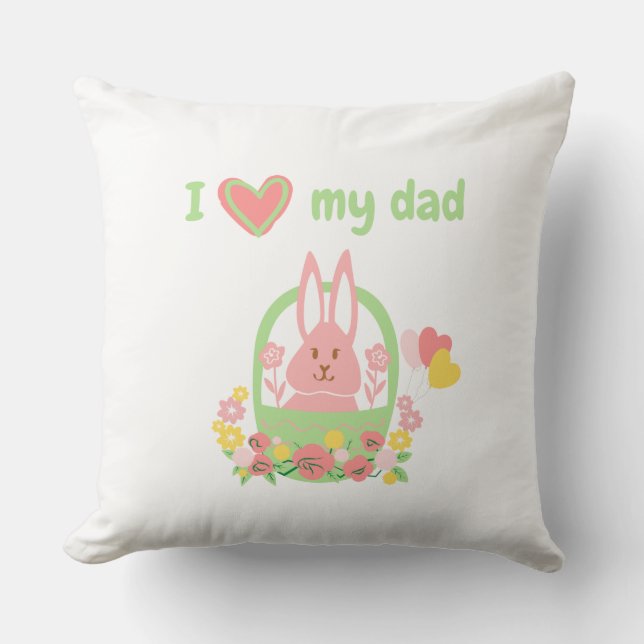 Coussin Lapin coloré adorable dans un panier (Recto)