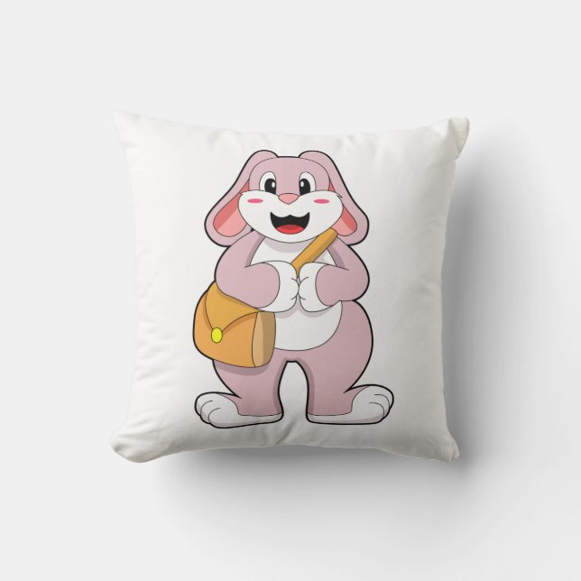 Coussin Lapin comme randonneur avec sac (Recto)