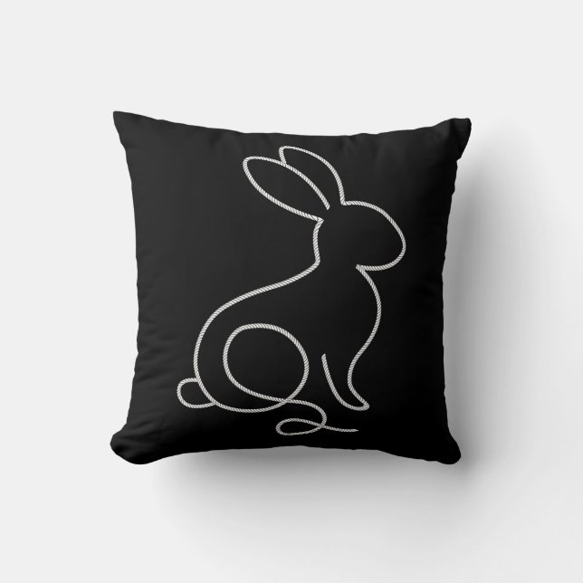 Coussin Lapin de corde minimal design moderne (Recto)