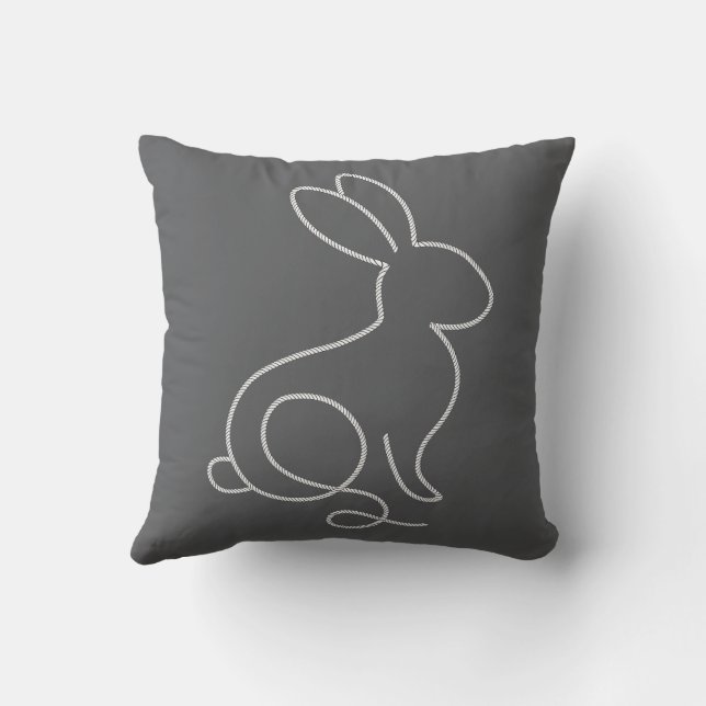 Coussin Lapin de corde minimaliste design moderne (Verso)