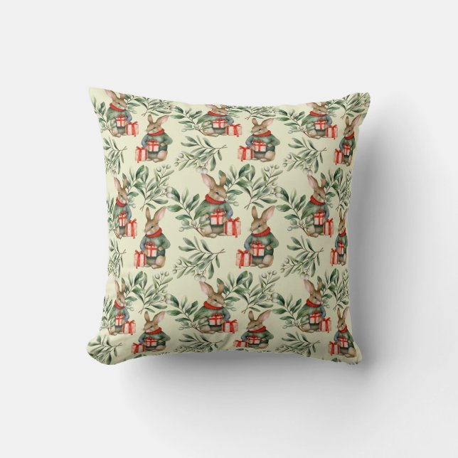 Coussin Lapin de Noël (Recto)