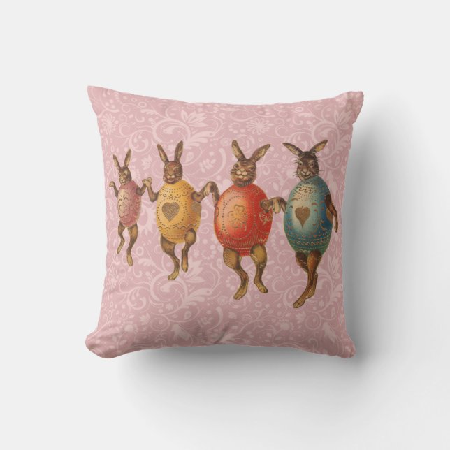 Coussin Lapin de Pâques Œufs Dansants (Recto)