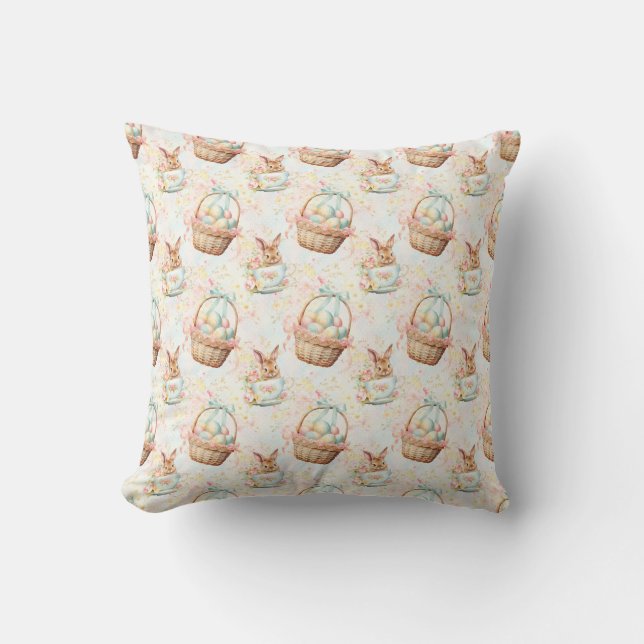 Coussin Lapin de Pâques Tissu Sans Couture – Lapin Mignon  (Recto)