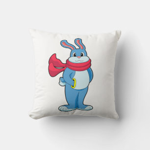 Coussin Lapin en hiver avec Écharpe