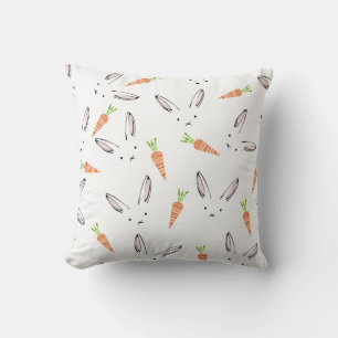 Coussin Lapin et carottes modernes