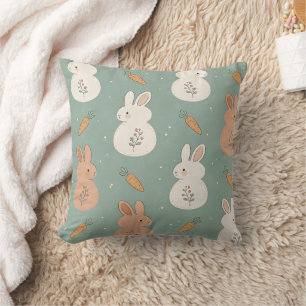 Coussin Lapin mignon & motif Cottage Carotte (5)