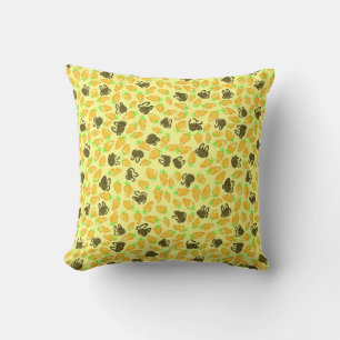 Coussin Lapins Bruns & Carottes Orange sur Pâques Solidago