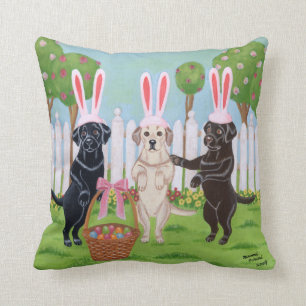 Coussin Lapins de Labrador Pâques