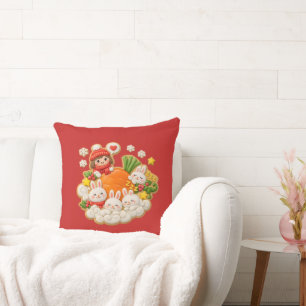 Coussin Lapins d'hiver