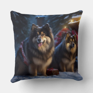 Coussin Lapphound finnois décoration de traîneau enneigé N