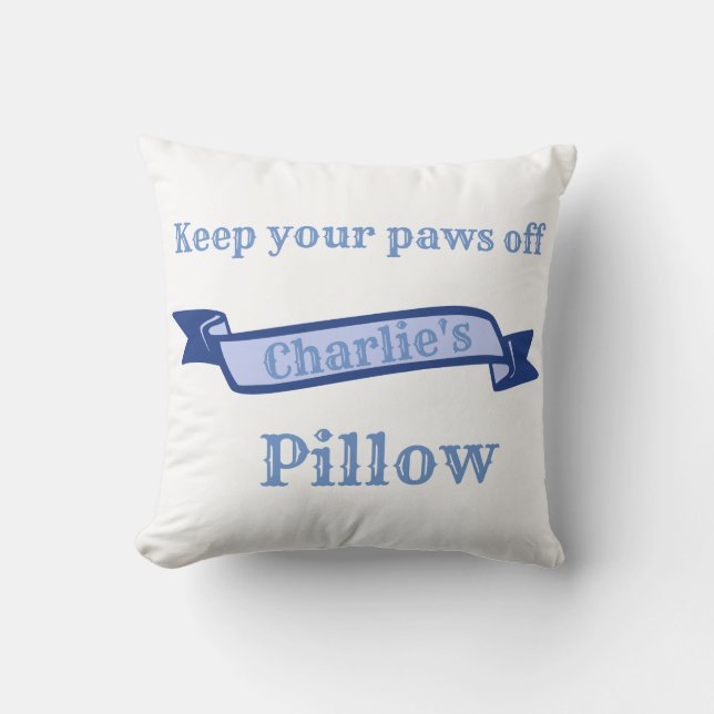 Coussin L'aquarelle bleue de papa de chien de bétail (Recto)