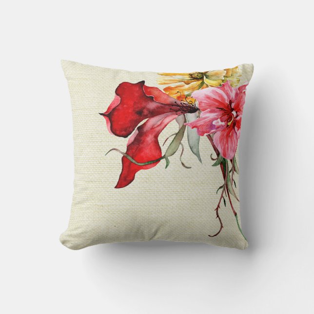Coussin L'aquarelle de Flora Botanica fleurit la toile de (Recto)