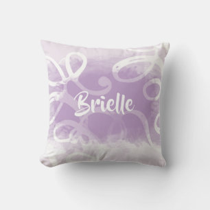 Coussin L'aquarelle en pastel chic de lavande tourbillonne