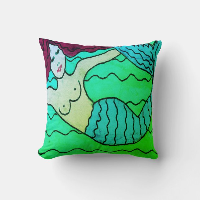 Coussin L'art Abstrait de la sirène de natation (Recto)