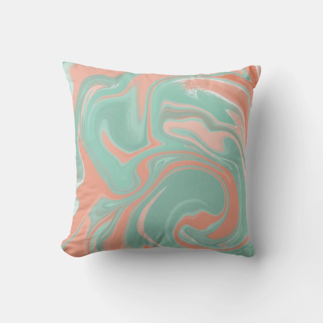 Coussin L'art Abstrait de la tortue corallienne turquoise (Recto)
