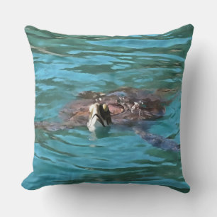 Coussin L'art de la faune de la tortue de mer Loggerhead