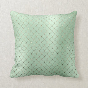 Coussin L'art déco monnayent la sirène d'échelles d'or