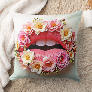 Coussin L'art des lèvres florales