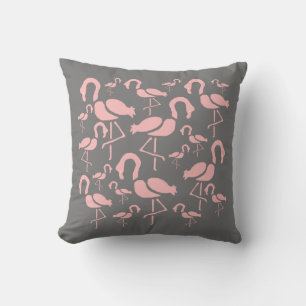 Coussin L'art des oiseaux de Flamant rose rose amusant