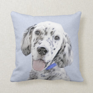 Coussin L'art du chien peintre Blue Belton