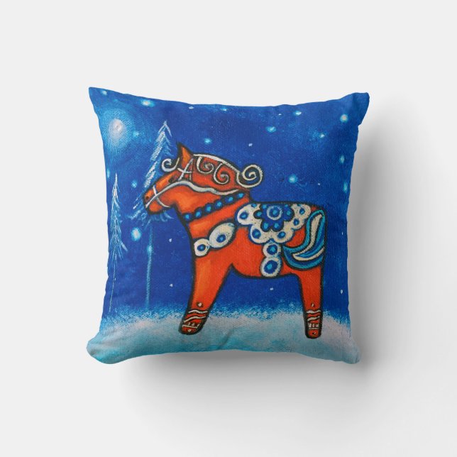 Coussin L'art fantastique du Dala suédois rouge (Recto)