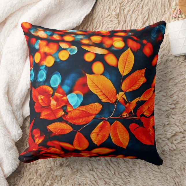 Coussin L'art Feuille orange vif (Couverture)