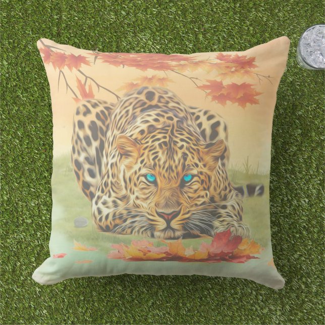 Coussin L'art léopard (Herbe)