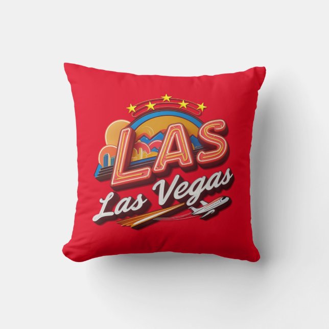 Coussin Las Vegas LAS Airport Code Throw Pillow (Recto)