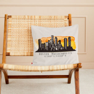 Coussin Latitude et longitude de l'horizon de Boston 