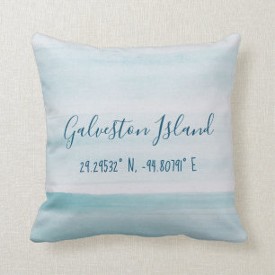 Coussin Latitude et longitude de l'île de Galveston