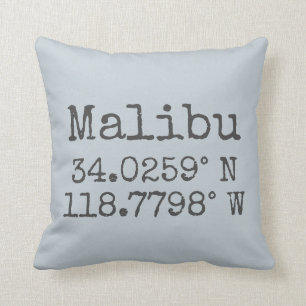 Coussin Latitude et longitude de Malibu