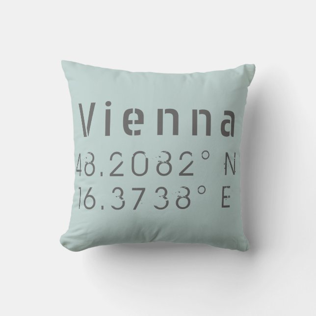 Coussin Latitude Longitude de Vienne (Recto)