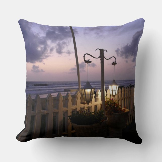 Coussin L'aube sur la plage (Recto)
