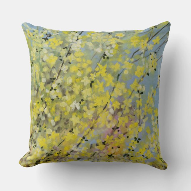 Coussin Lauren Rosenberg Forsythia Fleur Originale (Recto)