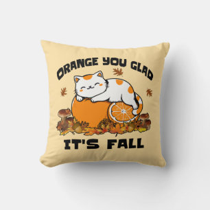 Coussin L'automne laisse Orange Vous êtes content C'est Au