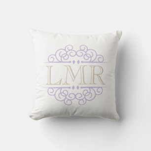 Coussin Lavande et cadre Vintage beige Monogramme