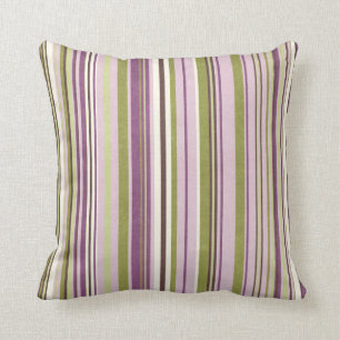 Coussin Lavande et carreau rayé sage