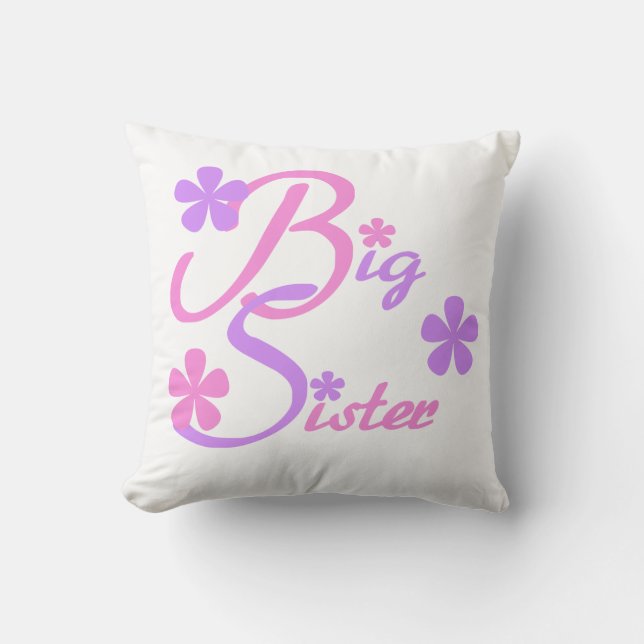 Coussin Lavande et grands cadeaux aux soeurs roses (Recto)