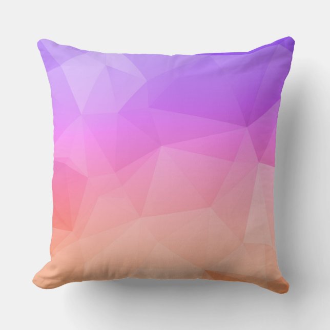 Coussin Lavande et Saumon rose moderne Motif géométrique (Recto)