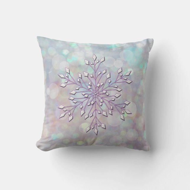 Coussin Lavande intérieure de bleu de paix de flocon de (Recto)