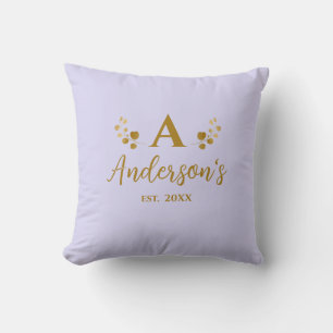 Coussin Lavande personnalisée initiale Monogramme