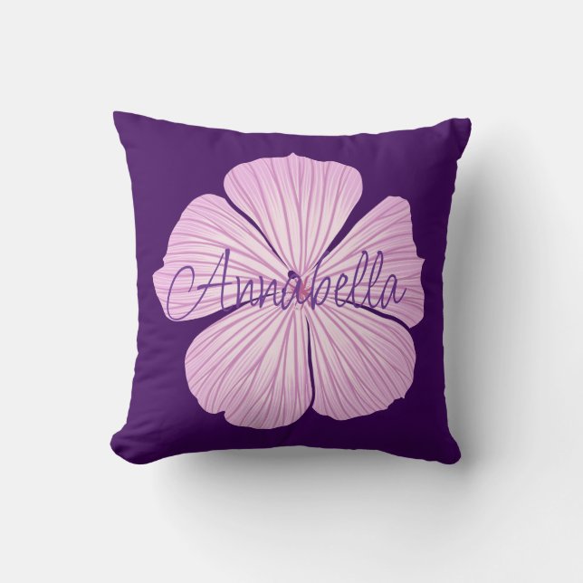 Coussin Lavatera rose (Recto)