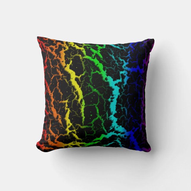 Coussin Lave de l'espace fissuré - spectre lumineux (Recto)
