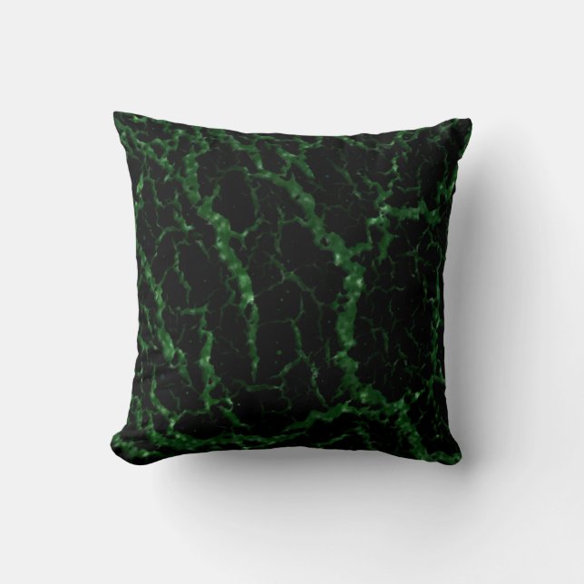 Coussin Lave d'espace fissuré - Vert Parties scintillant (Recto)