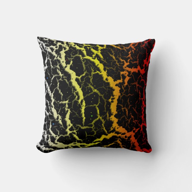 Coussin Lave d'espace fissuré - WYR de chaleur (Recto)