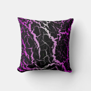 Coussin Lave spatiale fissurée - Blanc/Rose
