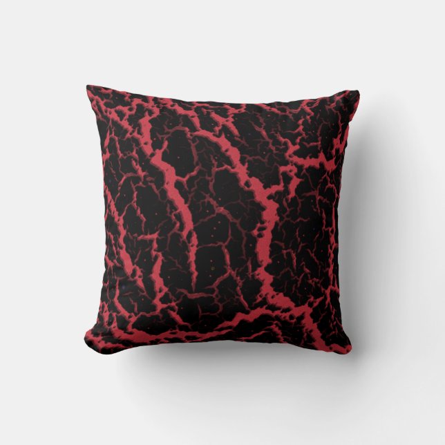 Coussin Lave spatiale fissurée - Corail (Recto)